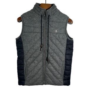 ANTONY MORATO‎ GOLD Mens Gray Wool Navy Polyester Full Zip Puffer Vest 48M
